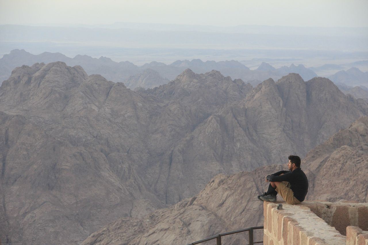 View over Southern Sinai from Jebel Katharina, Egypt’s highest mountain